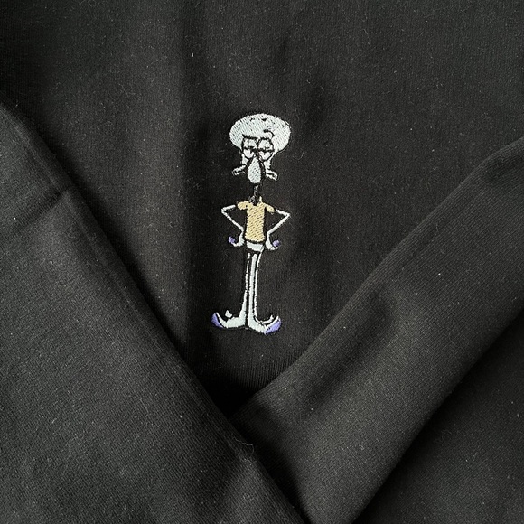 EMBROIDER- GRUMPY SQUIDWARD SWEATSHIRT - Picture 1 of 7